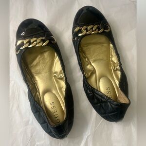 GUESS QUILTED LEATHER FLATS